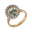 Золотое кольцо с бриллиантами и аметистом