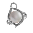 Кольцо женское из серебра с жемчугом