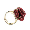 Кольцо Dea из бронзы с розой из ювелирной смолы и кристаллами Сваровски