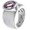 Серебряное кольцо с аметистом и перламутром