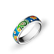Серебряное кольцо с рисунком из эмали