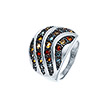 Серебряное кольцо с топазами, цитринами и гранатами
