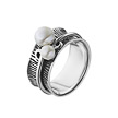 Загадочное серебряное кольцо с чернёнием и жемчугом