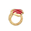 Кольцо из серебра с позолотой, и красным шелком, Graziella, модель Sentimenti14