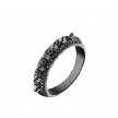 Серебряное кольцо с шипами, покрытое черным родием