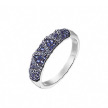 Нарядное серебряное кольцо «Зигзаг»  с фианитами синего и серого цветов