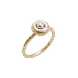Серебряное кольцо с жемчугом и позолотой