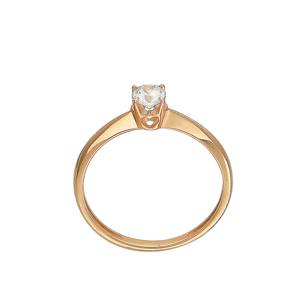 Белое золото кольцо с фианитом 585