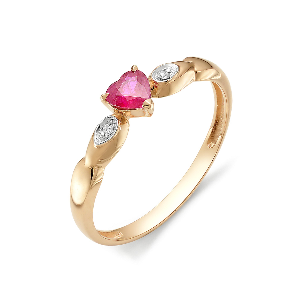 Алькор кольцо с рубином и бриллиантами 12517-103